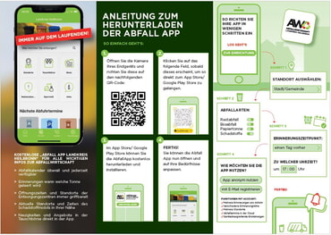 klicken Sie hier für die Anleitung zum Herunterladen der Abfall App